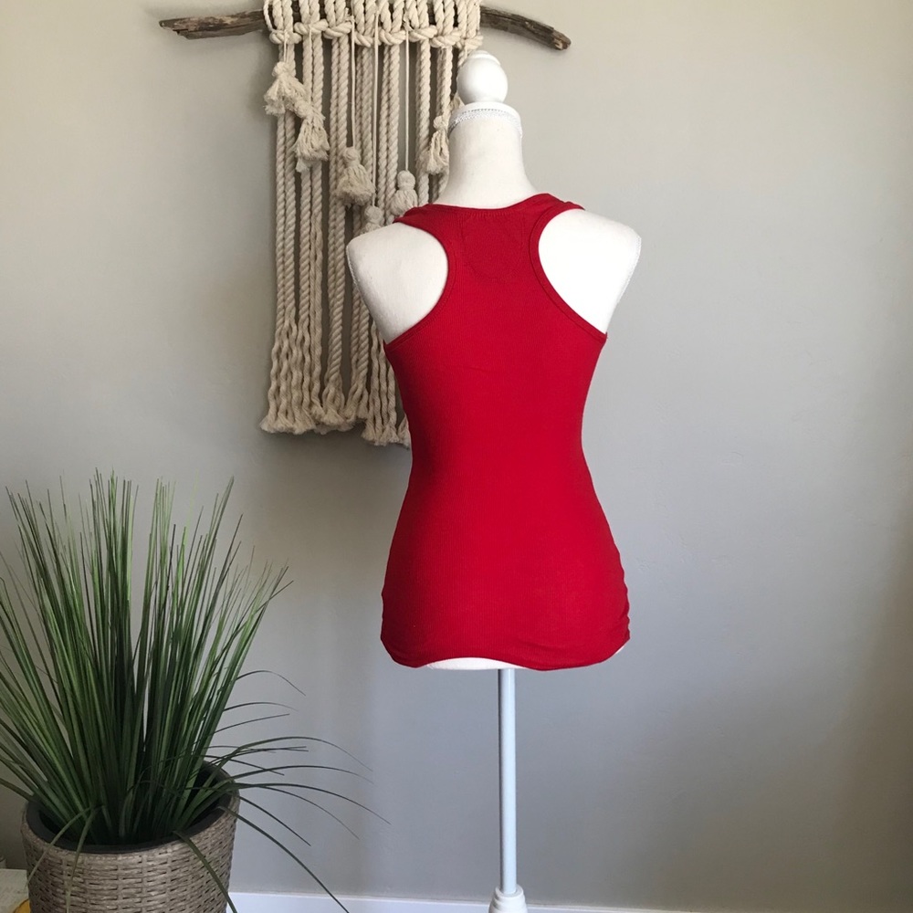 Red Ribbed Tank - Picture 3 of 4